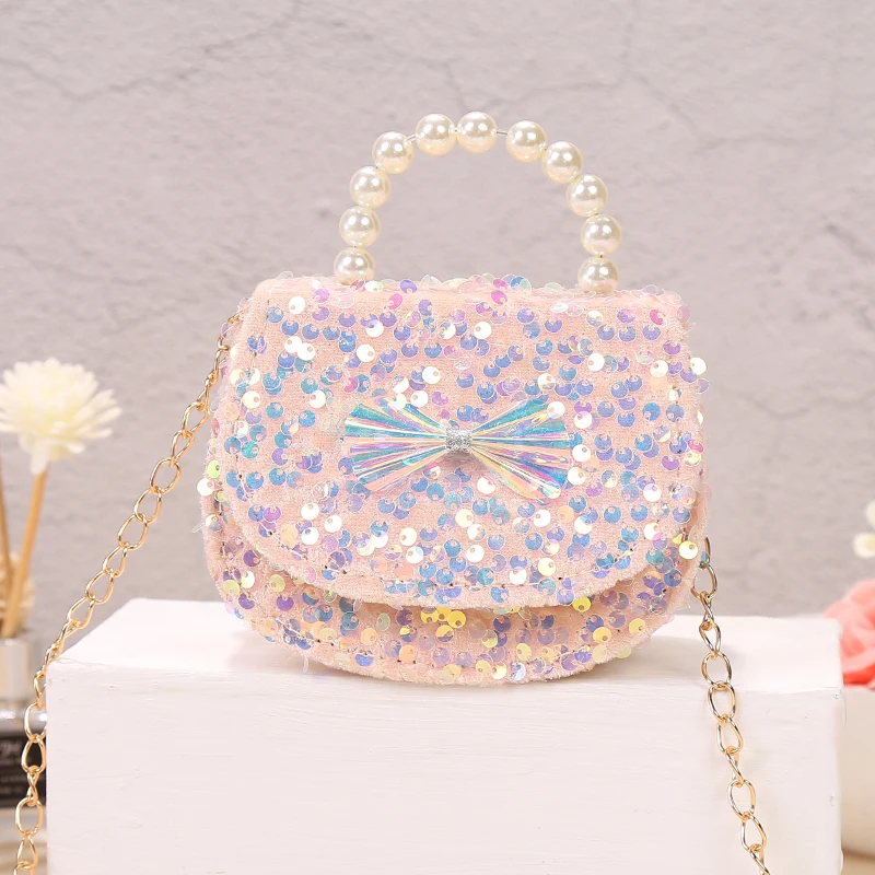 Bolso cruzado de princesa para niña, bandolera de hombro con cadena, a la moda, 2024