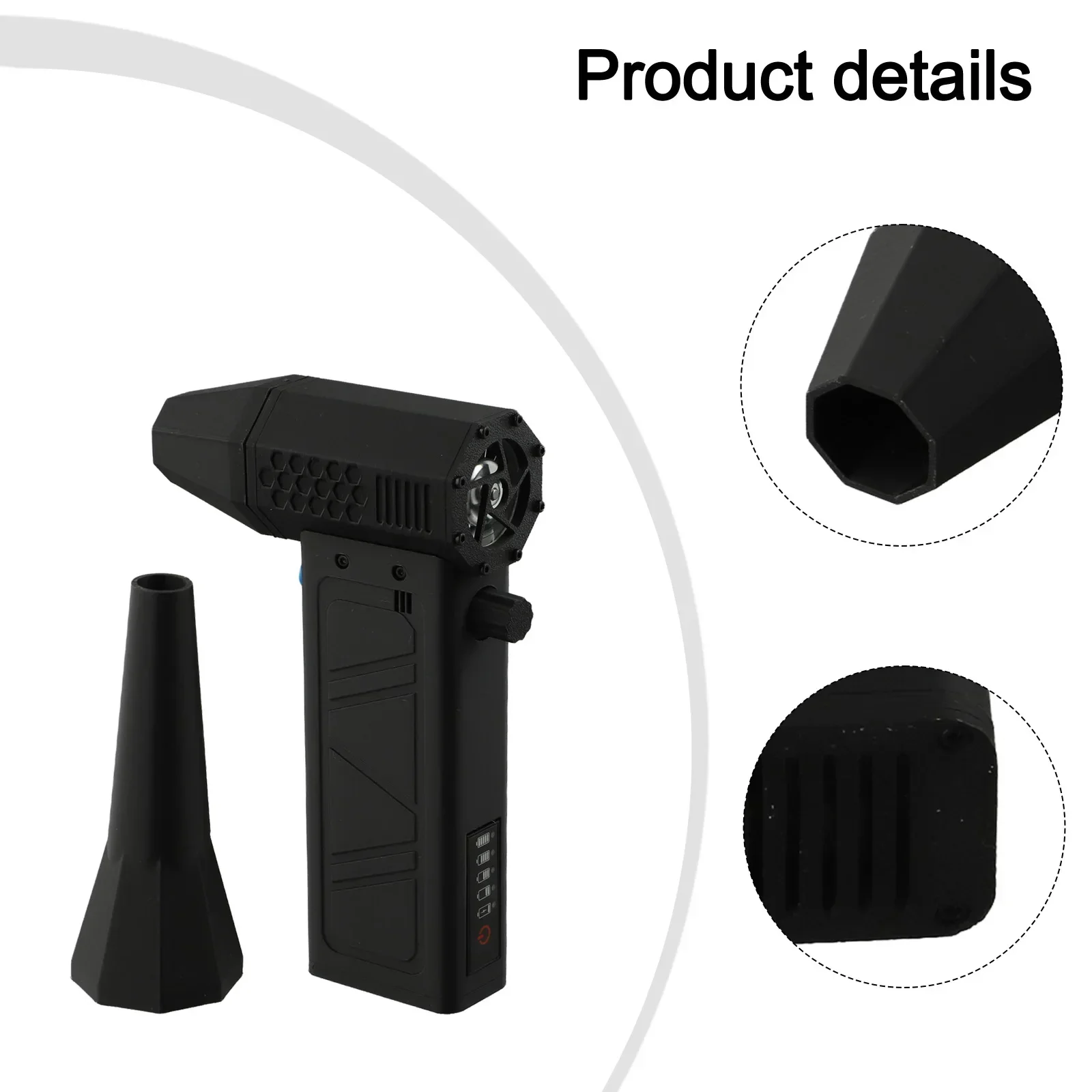 1set Turbo Fan With Nozzle For Snow Removal 140,000 RPM 62m/s Brushless Handheld Rechargeable Stepless Speed Control Turbo Fan