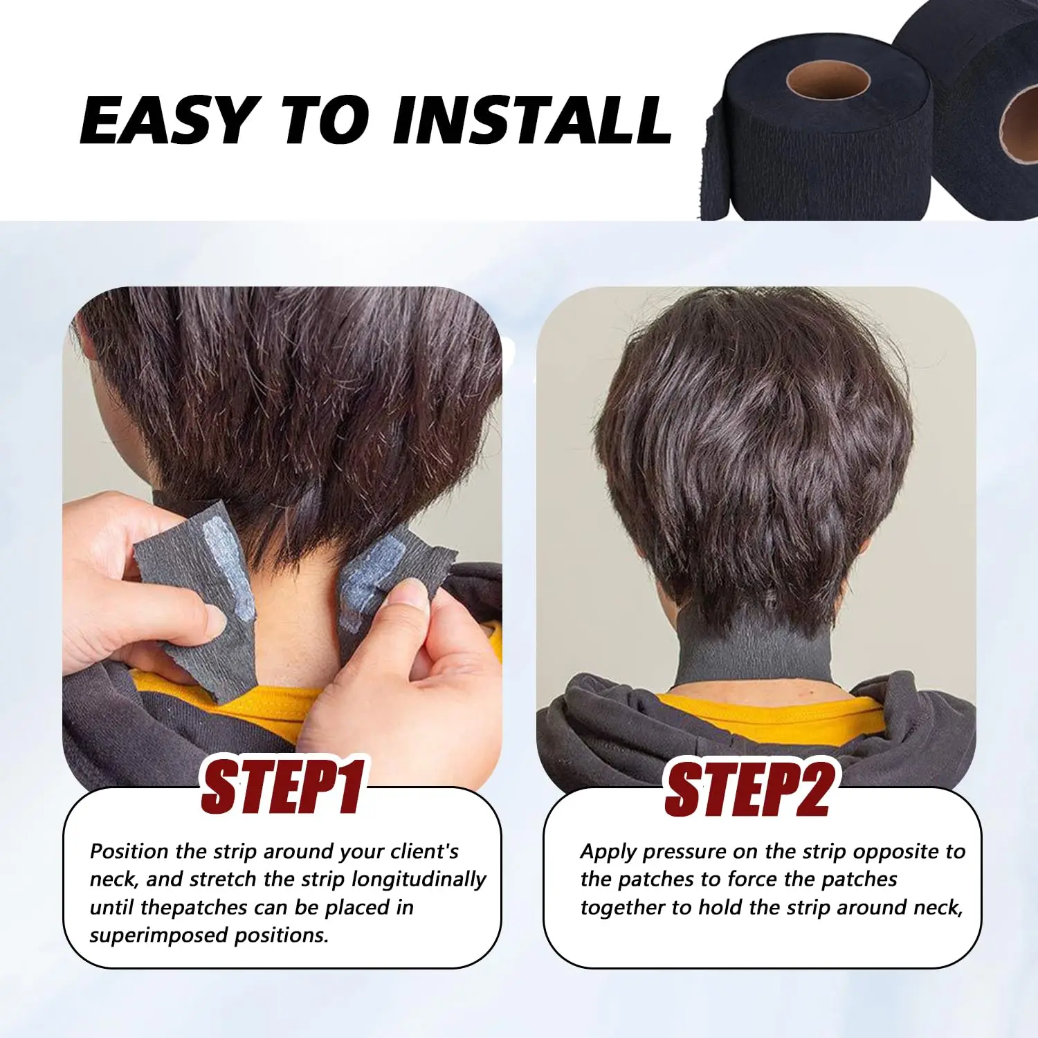 1/3/5 Roll Disposable Black Barber Neck Strips Barber Neck Paper Stretchy Strip Neck Edge Paper Haircut Styling Accessories image 6