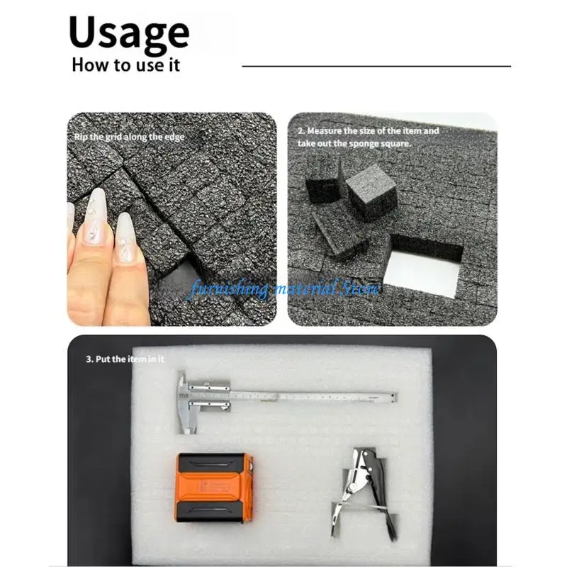 

Y5GD Protective Tear Away Foam For Professional Tool Case Organization System 2pcs