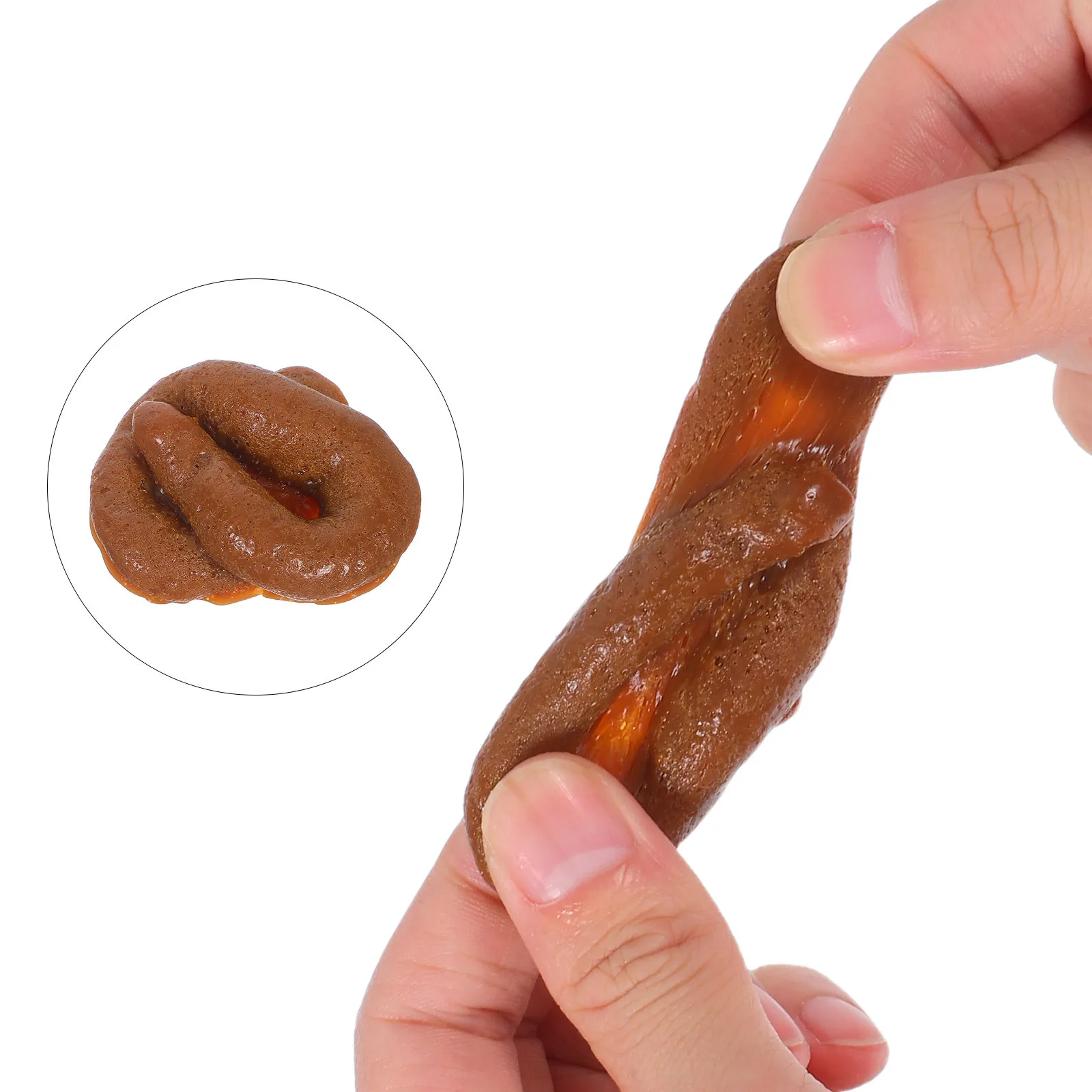Realista falso realista cocô brincadeira perfumado elástico mordaça espremer humor portátil festa surpresa adulto alívio do estresse piada presente para