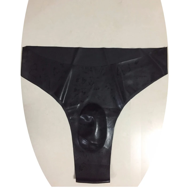 Latex Shorts Seamless Underpants Cosplay Thongs sexy G-strings natural fetish Male with big or small ball bag bondage