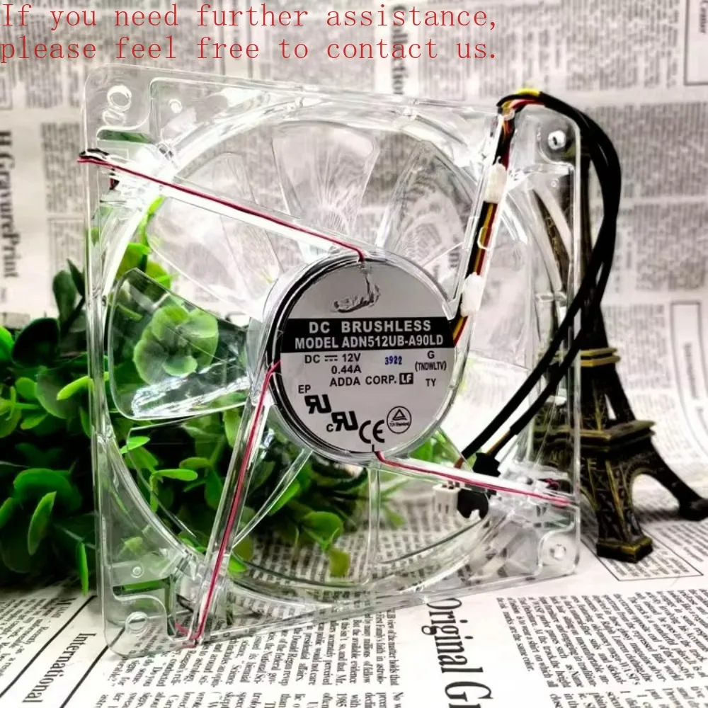 

Для ADDA ADN512UB-A90LD 13525 12 В 0,44 А прозрачный светодиодный охлаждающий вентилятор с подсветкой