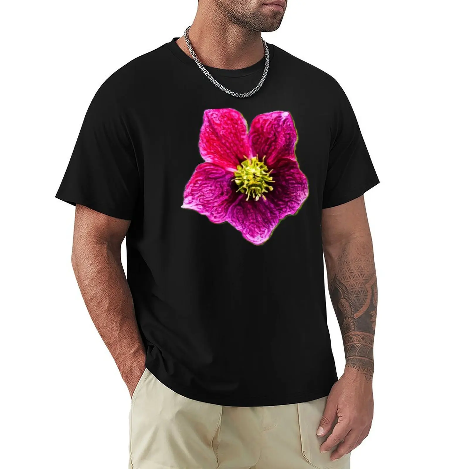 

Hellebores Christmas Rose Painting T-Shirt korean fashion for a boy funny shirt cotton new gifts and t-shirts mens clothes