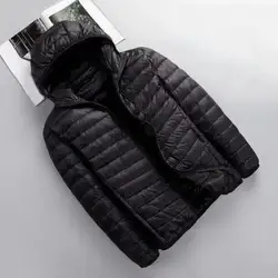 Men Jacket Hood Breathable Cotton Padded Zipper Pockets Jacket   Men Overcoat  Streetwear