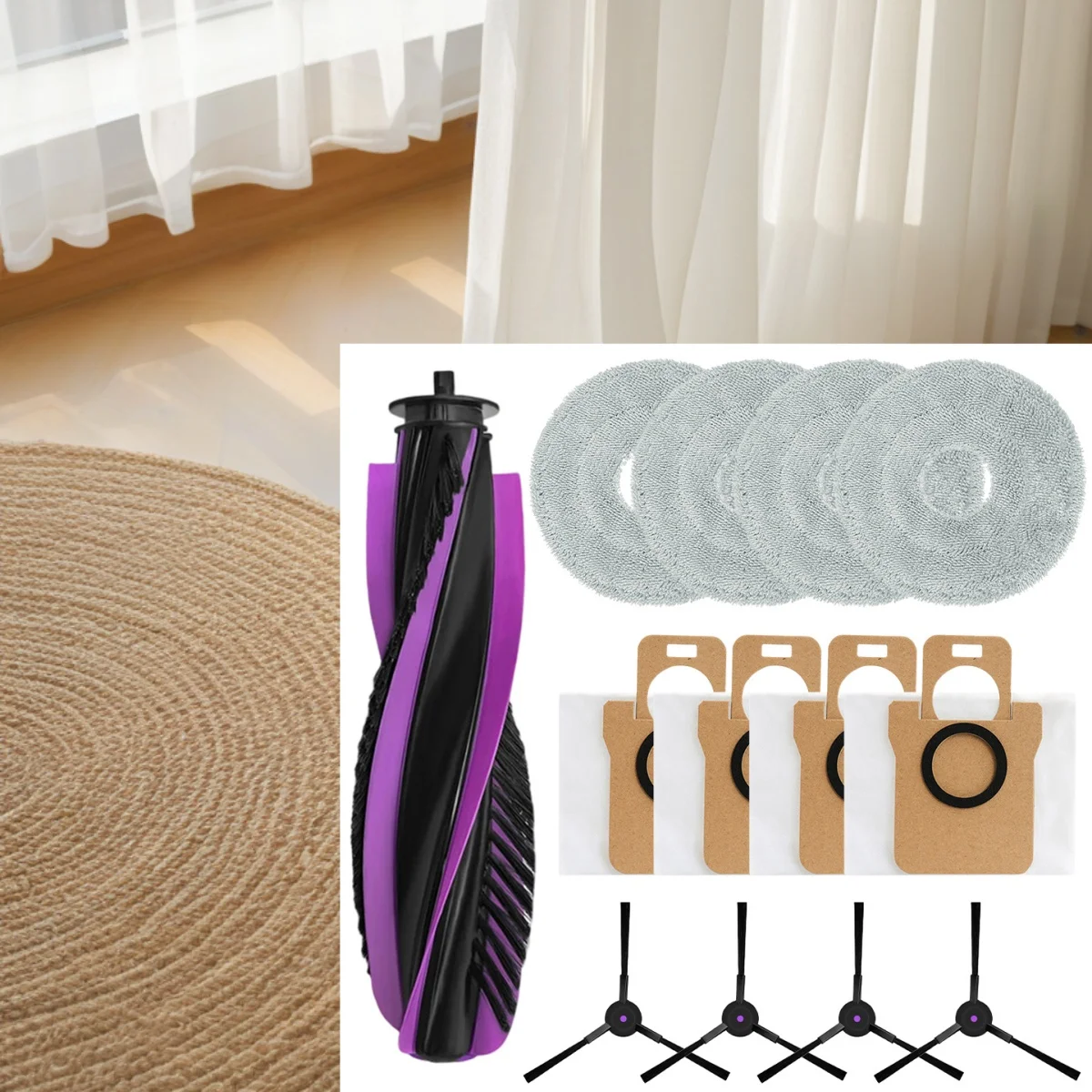 

For JONR For T5 PRO Vacuum Cleaner Mop Cloth Mian Brush Side Brush Dust Bag Kit For Home Cleaning Equipment Accessories