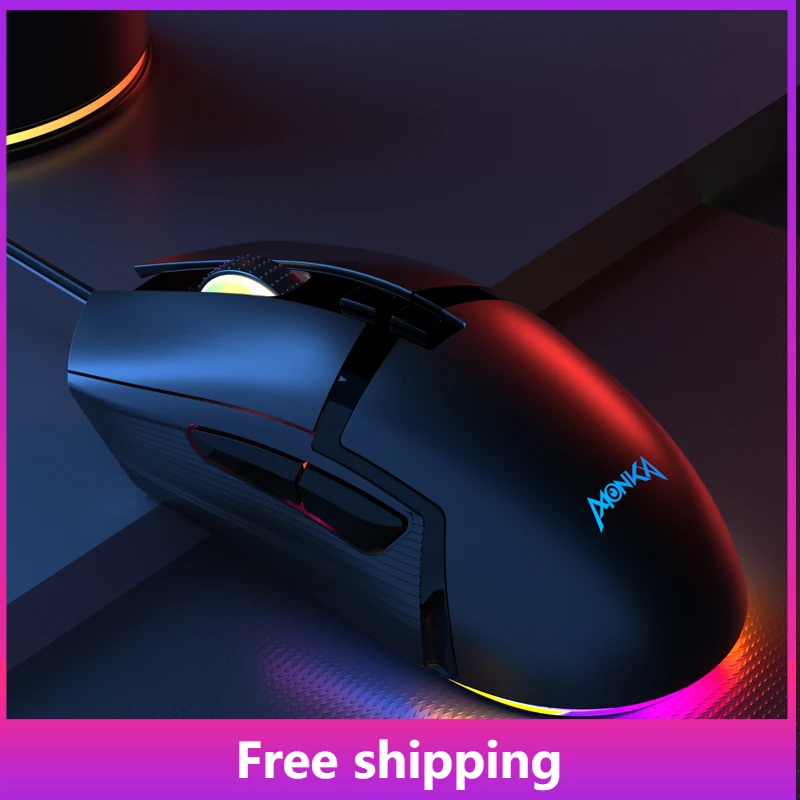 

Original G10 Wired Mouse Ergonomics Custom Macro Programming Rgb Lighting Dpi6400 Adjustable E-sports Gaming Mouse Men's Gift