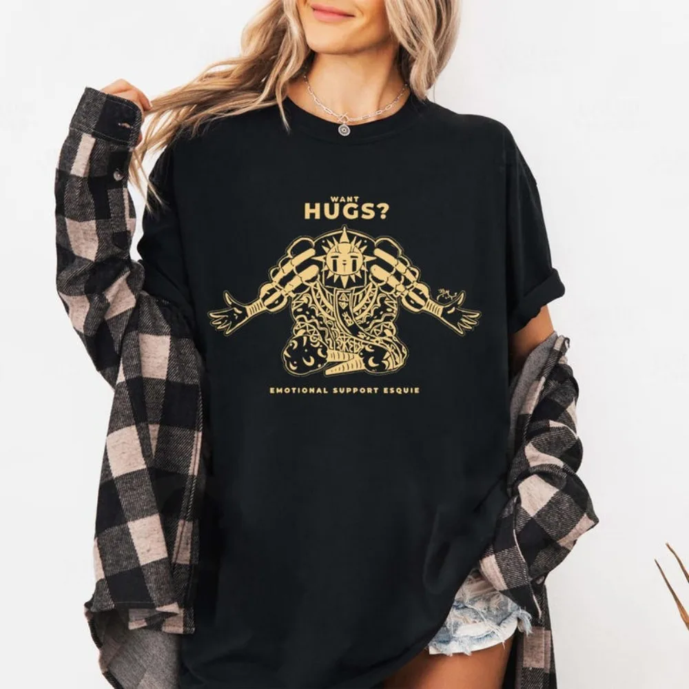 

Vintage Esquie Clair Obscur Expedition 33 Shirt Esquie Want Hugs Tee Tops Men Women Universal Fashion Casual Crewneck T-shirt