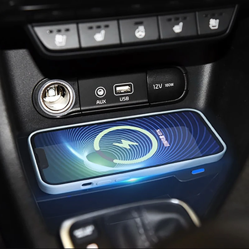 車のワイヤレス充電プレート,急速充電器,アクセサリー,kx5,sportage,2016, 2017, 2018, 2019, 2020, 15w