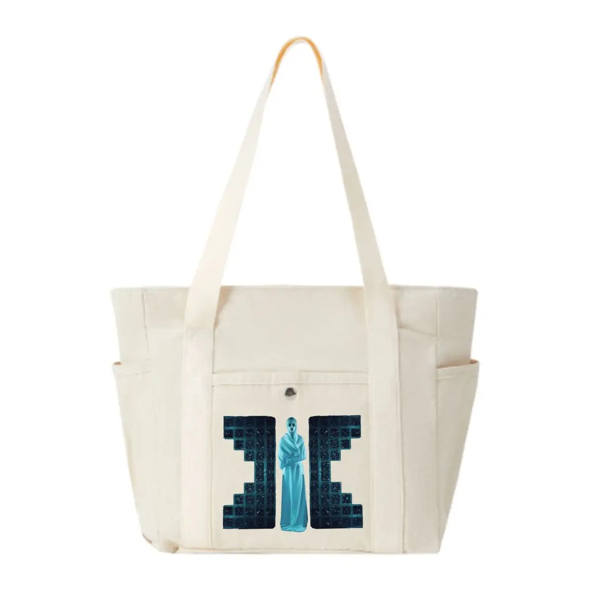 

Mysterious Figure Letter Art Large Capacity Canvas Tote Bags Work Commuting Carrying Bag College Style Student