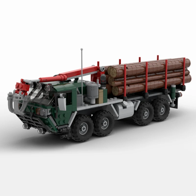 City Car Model MOC Building Bricks M985 Heavy-Duty Timber Transport Truck Modular Technology Gifts Holiday Assemble Toy