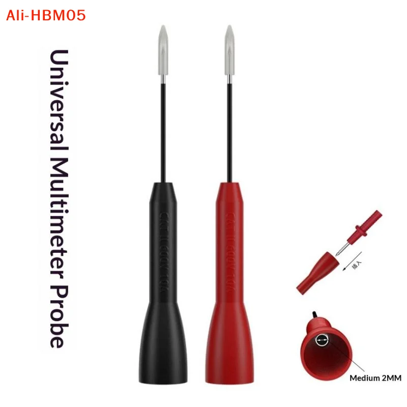 (HB05)2mm Test Lead Extension Cover Non Destructive Multimeter Probe Testing Needle For Test Lead Stainless Steel Pin