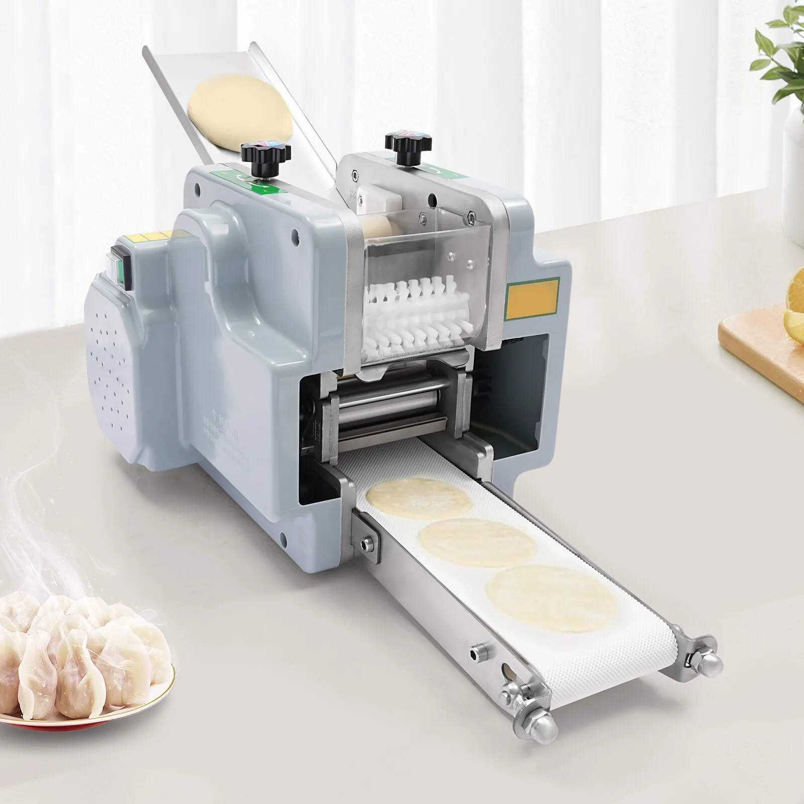 

Commercial Dumpling Wrapper Maker, 110V Electric Automatic Dumpling Wrappers Maker with 9cm Mold, Dough Processing Machine