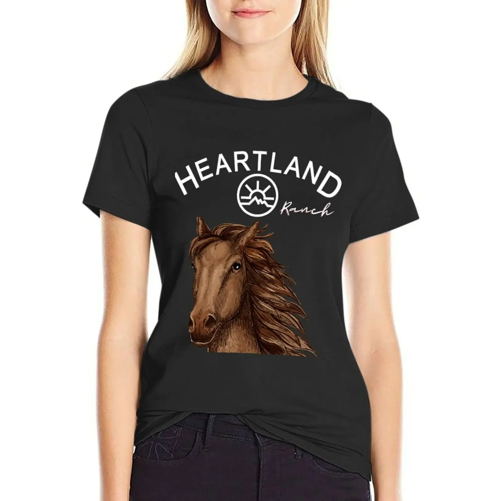 Heartland Ranch, Heartland Horse T-Shirt animal print shirt for girls lady clothes summer blouses woman 2024