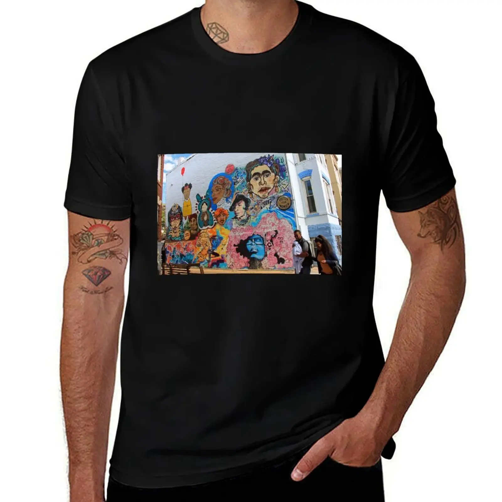 Mary Church Terrell Mural T-Shirt Basic Short Sleeve Cotton Blend T-Shirt