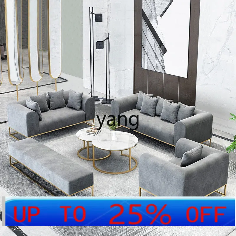 

LTT light luxury creative modern reception room business sales department coffee table combination fabric sofa