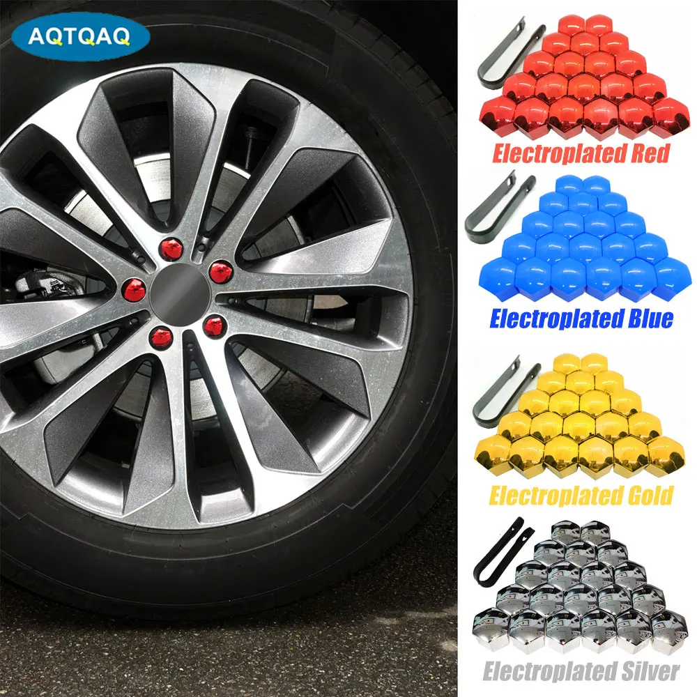 20Pcs 17/19/21mm Car Wheel Nut Caps Protection Covers Caps Anti-Rust Auto Hub Screw Cover Car Tyre Nut Bolt Exterior Decoration