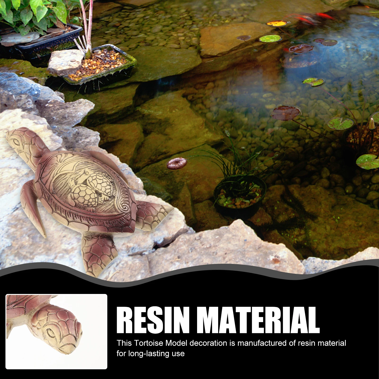 

Realistic Resin Tortoise Hawaiian Sea Turtle Statue Garden Pond Decor Desktop Ornament Kids Educational Action Figure Lifelike