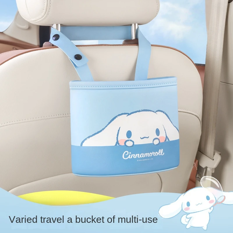 

Sanrio New Kawaii Cinnamoroll Trash Can My Melody Anime Cartoon Fashiona Cute Portable Lightweight Exquisite Car Trash Can