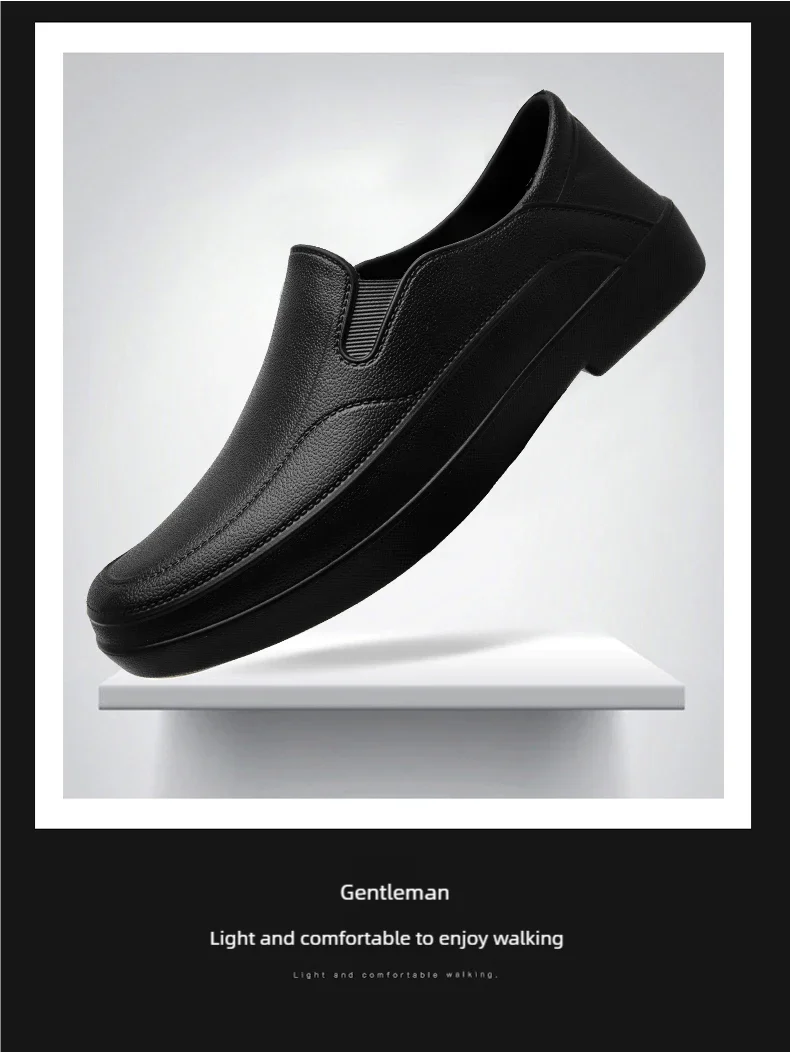 Hotel-Kochschuhe Vier Jahreszeiten Neue Wasserdichte Rutschfeste Ölbeständige Küchen-Arbeitsschuhe Herren Leichte EVA Outdoor-Garten-Regenstiefel – Detail 5