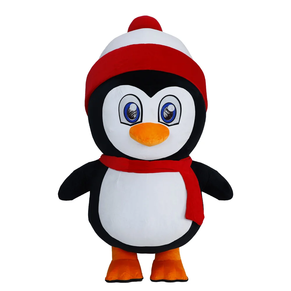 

Hat Penguin Inflatable Costume Mascot Parade Adult Character Cosplay Birthday Halloween Christmas Party Event Plush Set