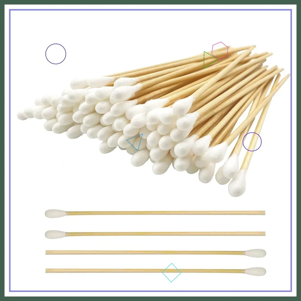 

6 Inch Long Cotton Swabs, 500pcs with Wooden Handle for Gun Cleaning, Pet Care & Makeup