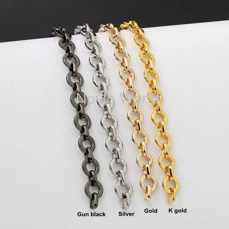 50cm 1meter 10 meters 4 colors K gold 7mm width Alloy and Iron metarial round shape chains for chain purse replace handbag parts