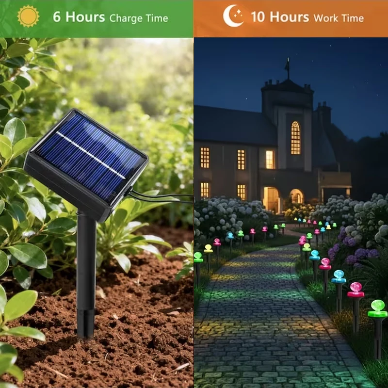 New Solar Outdoor Bubble Ball Path Light 8 Lighting Modes Waterproof Garden Atmosphere Lights for Yard Camping  Party Decoration