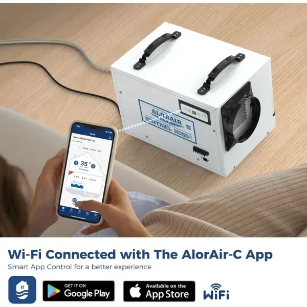 ALORAIR Crawl Space Dehumidifiers, 120 PPD Energy Star Wi-Fi APP Controls Crawlspace Dehumidifiers, Auto Defrost Basement