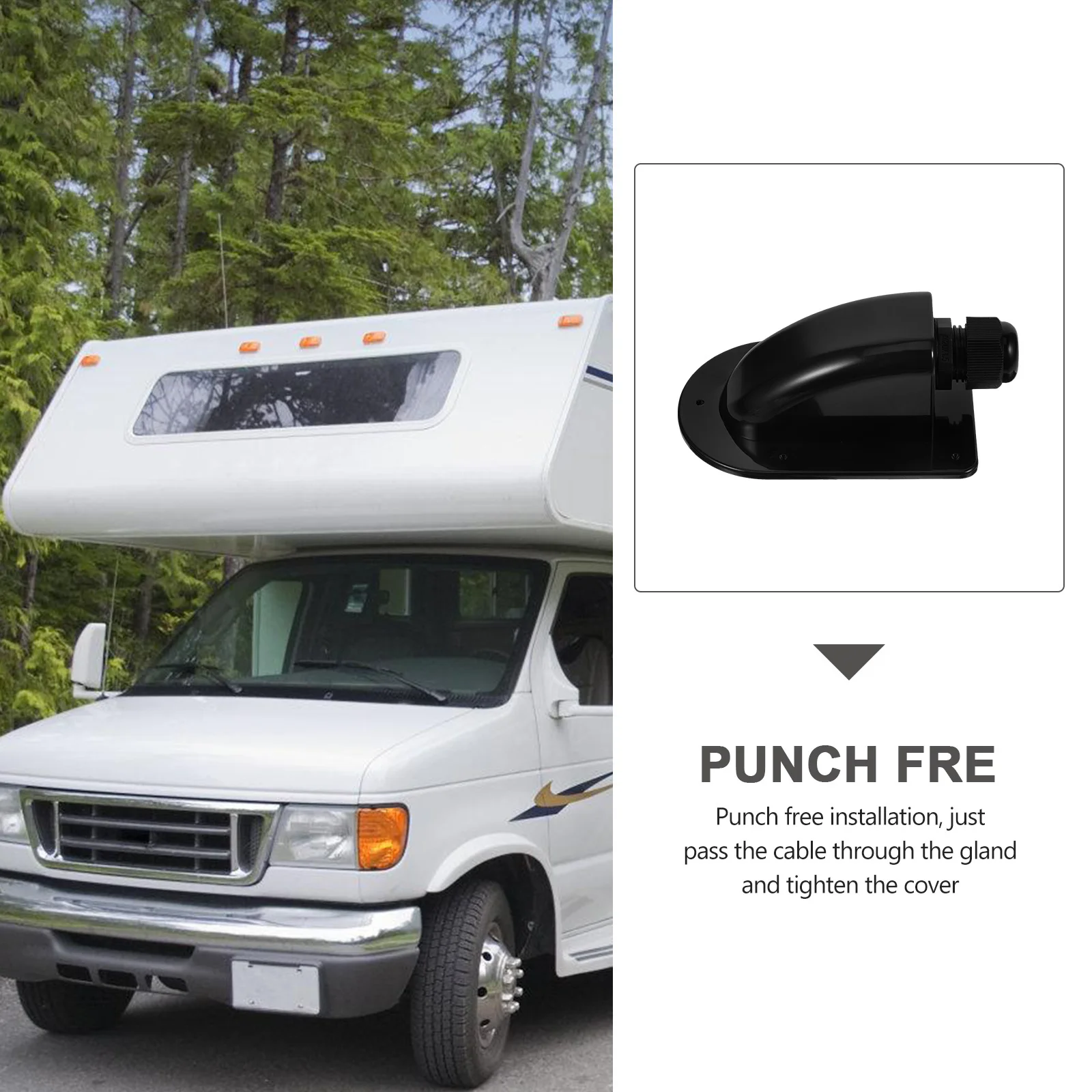 

Solar Cable Entry Box Waterproof Single Hole Outdoor Junction Case For Rv Boat Garage Shed Wiring Plastic Cable Pass Through