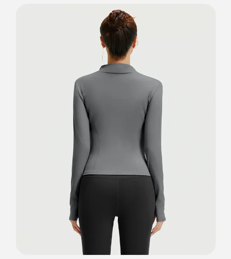 2026 Frühling Sommer Neue Yoga-Kleidung Windbreaker Damen Laufjacke Langarm Sweatshirt Sportjacken Damen Workout-Tops Activewear – Detail 13