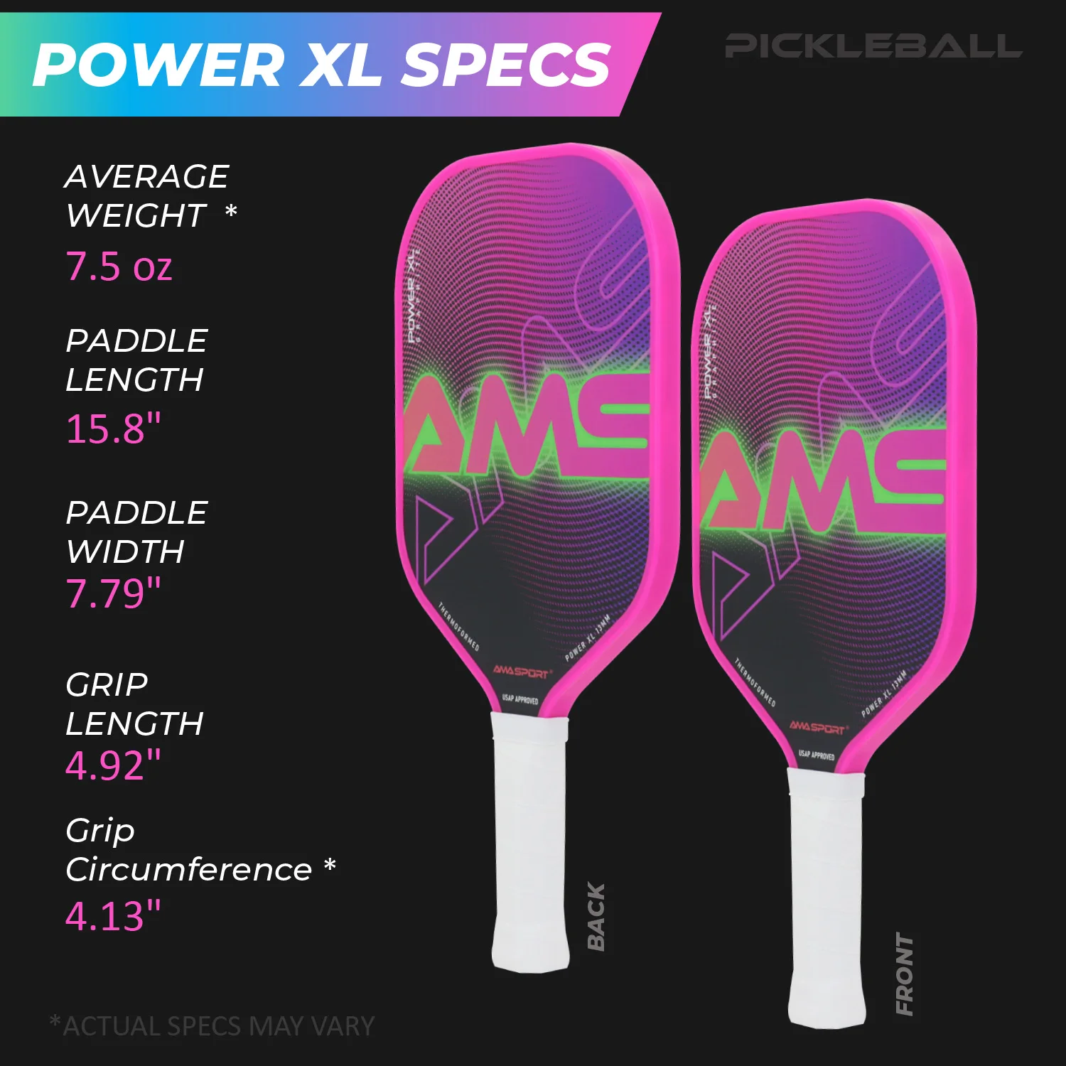 AMA SPORT Pickleball Paddle da 13 mm Fori di ventilazione per aerodinamica avanzata con borsa da paddle portatile per adulti e adolescenti