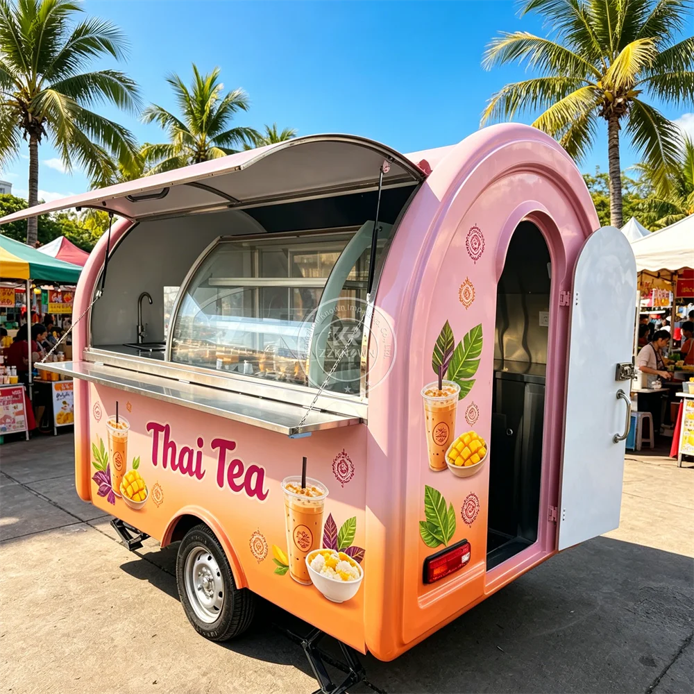 

Concession Catering Truck Concession Trailer Stainless Steel Snack BBQ Fast Food Truck Fully Equipped