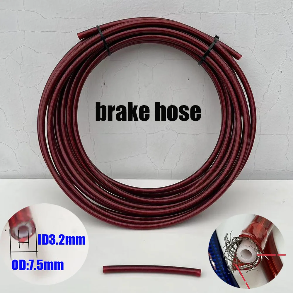 

Customized 0.5m-15m Motorcycle Dirt Bike Braided Steel Hydraulic Reinforce Brake line Clutch Oil Hose Tube Disc Brake Oil Pipe