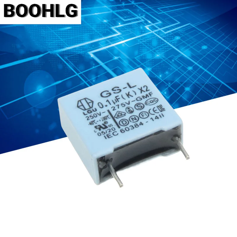 20PCS LGU GS-L MKP 0.1uf 100nf 104 275v 305v Safety X2 Film Capacitor P10
