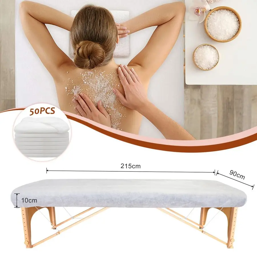 Lenzuola per lettino da massaggio con angoli usa e getta, copriletto usa e getta elastico resistente, lenzuola con angoli usa e getta traspiranti per Spa Whi