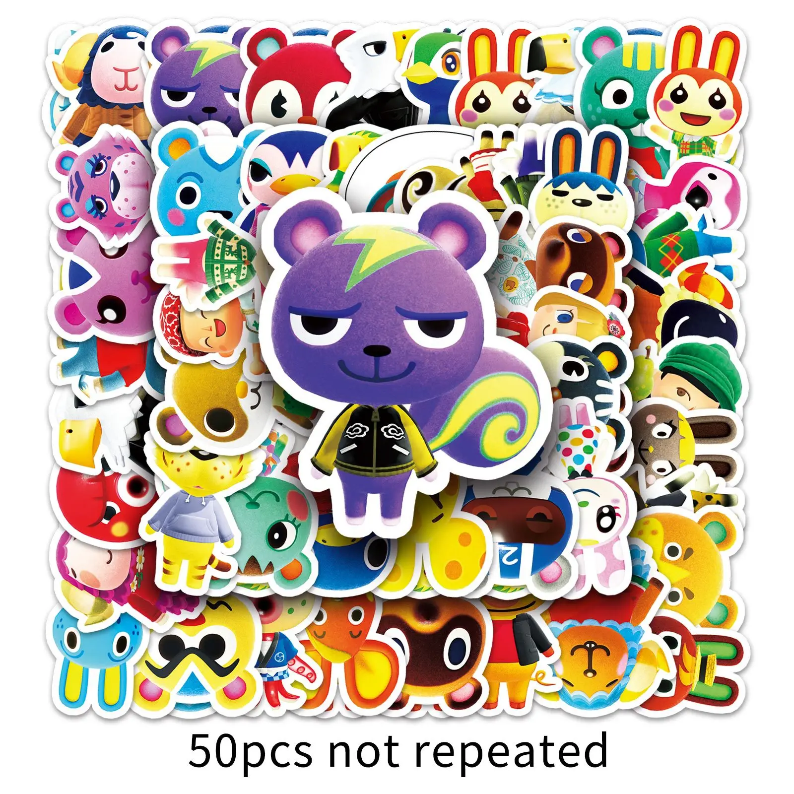 50 Pieces of Animal Crossing Cartoon Game Doodle Personality Stickers Waterproof Multi-purpose Stickers for Luggage and Laptops