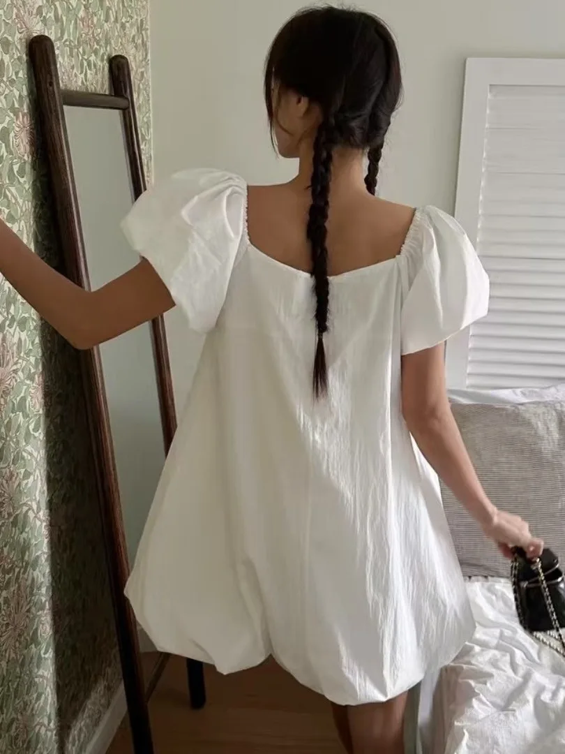 Gonna bianca Bubble Sve Flower Bud Dr Estate da donna Nuova semplice eleganza Gonna ort allentata Pendolarismo Sle Altro materiale