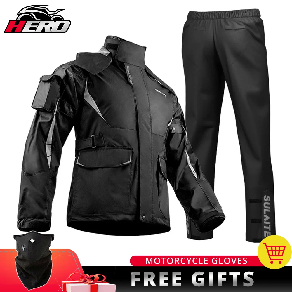 

Motorcycle Raincoat Set Waterproof Motorbike Rain Suit Men Women Moto Raincoat Rain Coat Jacket + Pant Biker Rain Set Multicolor