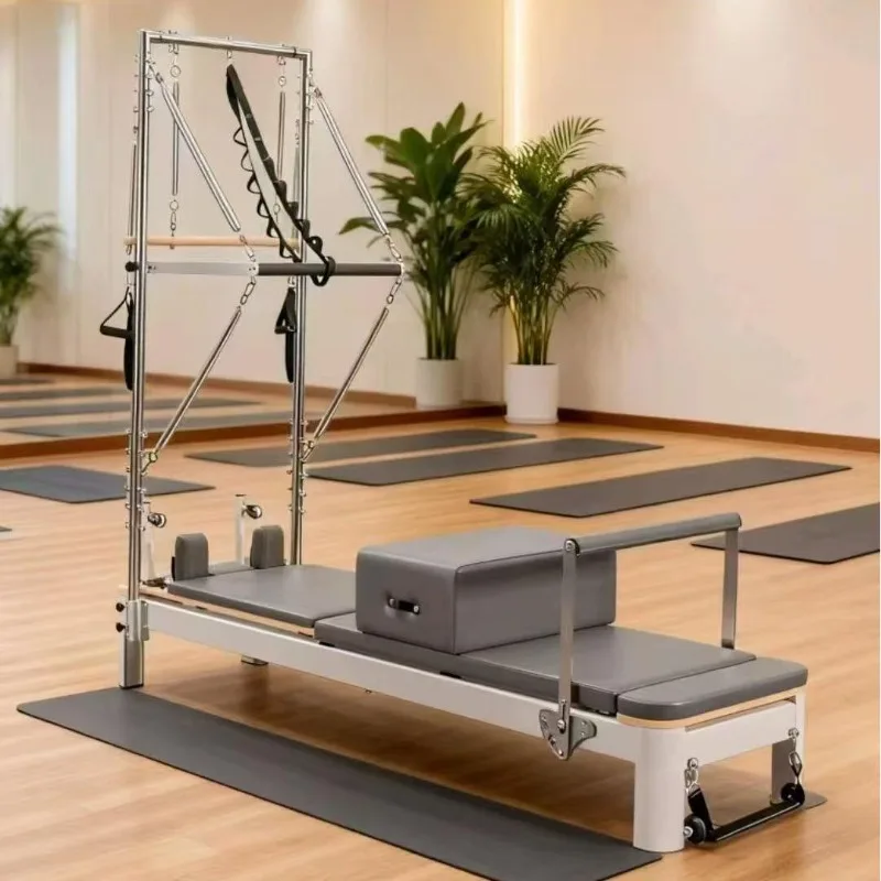 YTYIN Oem Customized Strong Spring Commercial Half Trapeze Studio Professional Aluminum Pilates Reformer With Tower