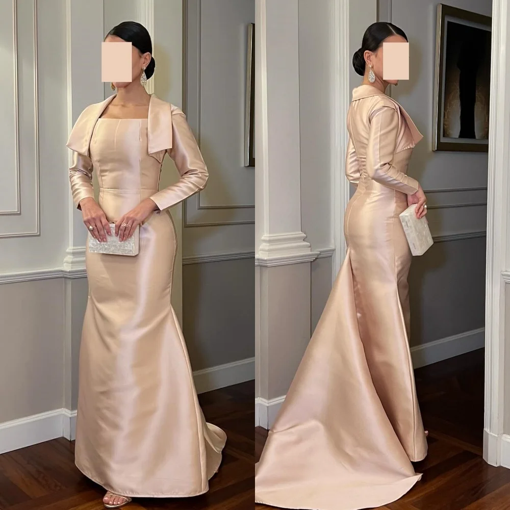 

Customized Exquisite Fashion Pleat Mermaid Square Neck Long Dresses Bespoke Occasion Dresses Formal Sizes Available High Quality