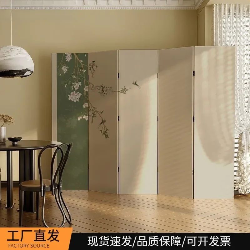 Antique Cream Style Foldable Room Divider Screen Portable Partition for Living Room Bedroom Hotel Home Decor Folding Privacy