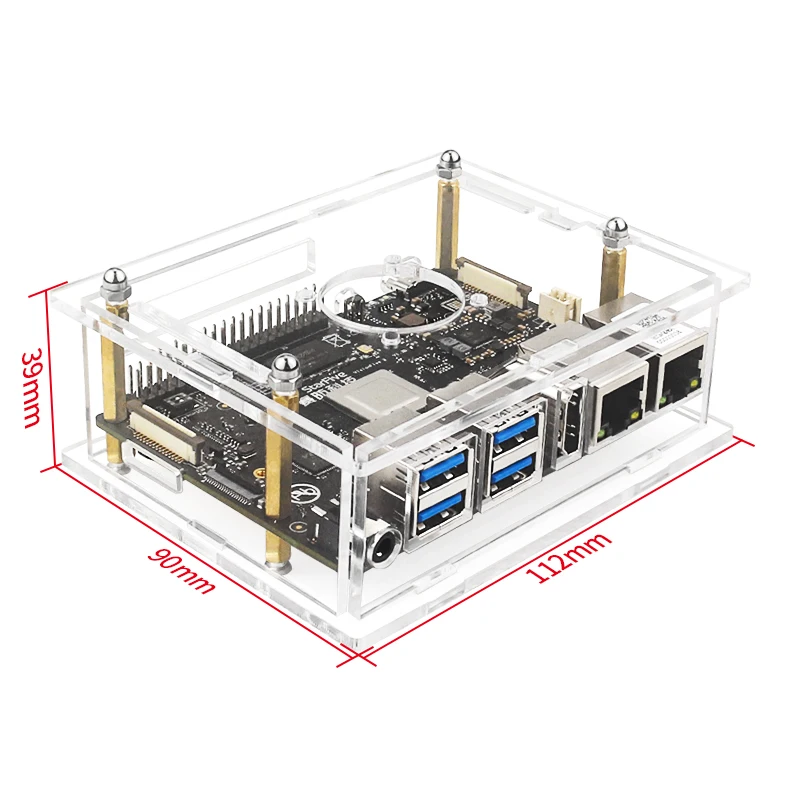 Coque en acrylique pour carte RISC-V Visionfive 2, coque transparente, processeur StarFive JH7110 avec boîte de protection GPU 3D intégrée