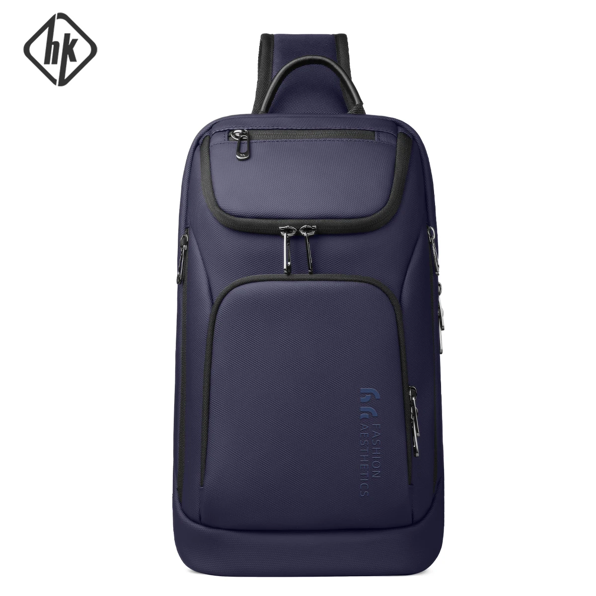 

Hcankcan Business Men's shoulder bag waterproof multifunction crossbody bag multipocket short trip chest bag work Messenger pack