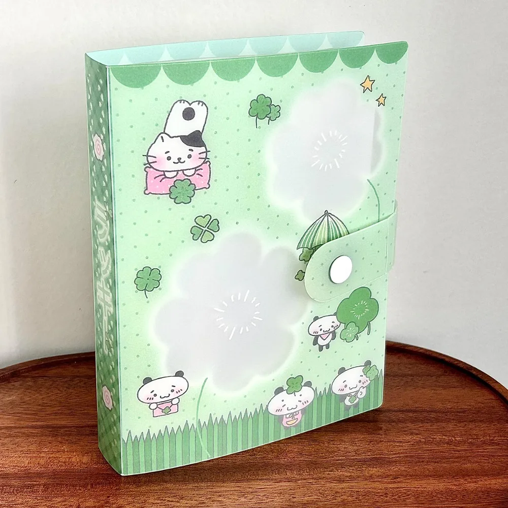 

Clover Design A6 Storage Binder Panda Theme Fixed-page Stickers Binder Kawaii Vintage Showa Style Sticker Storage Book Scrapbook
