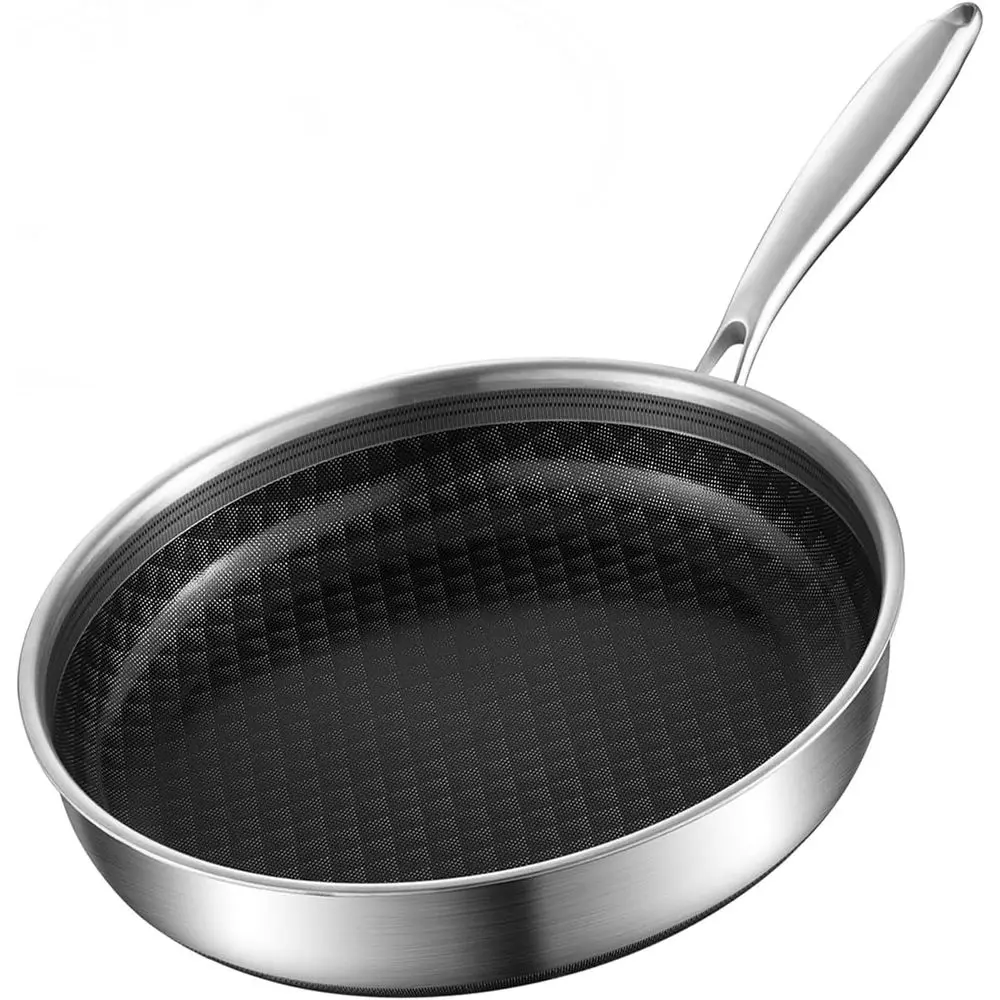 

Tri-Ply Stainless Steel 9Inch Omelette Pans Nonstick Frying Pan, Egg Pan Durable, Induction Kitchen Skillets, Compatible with Al
