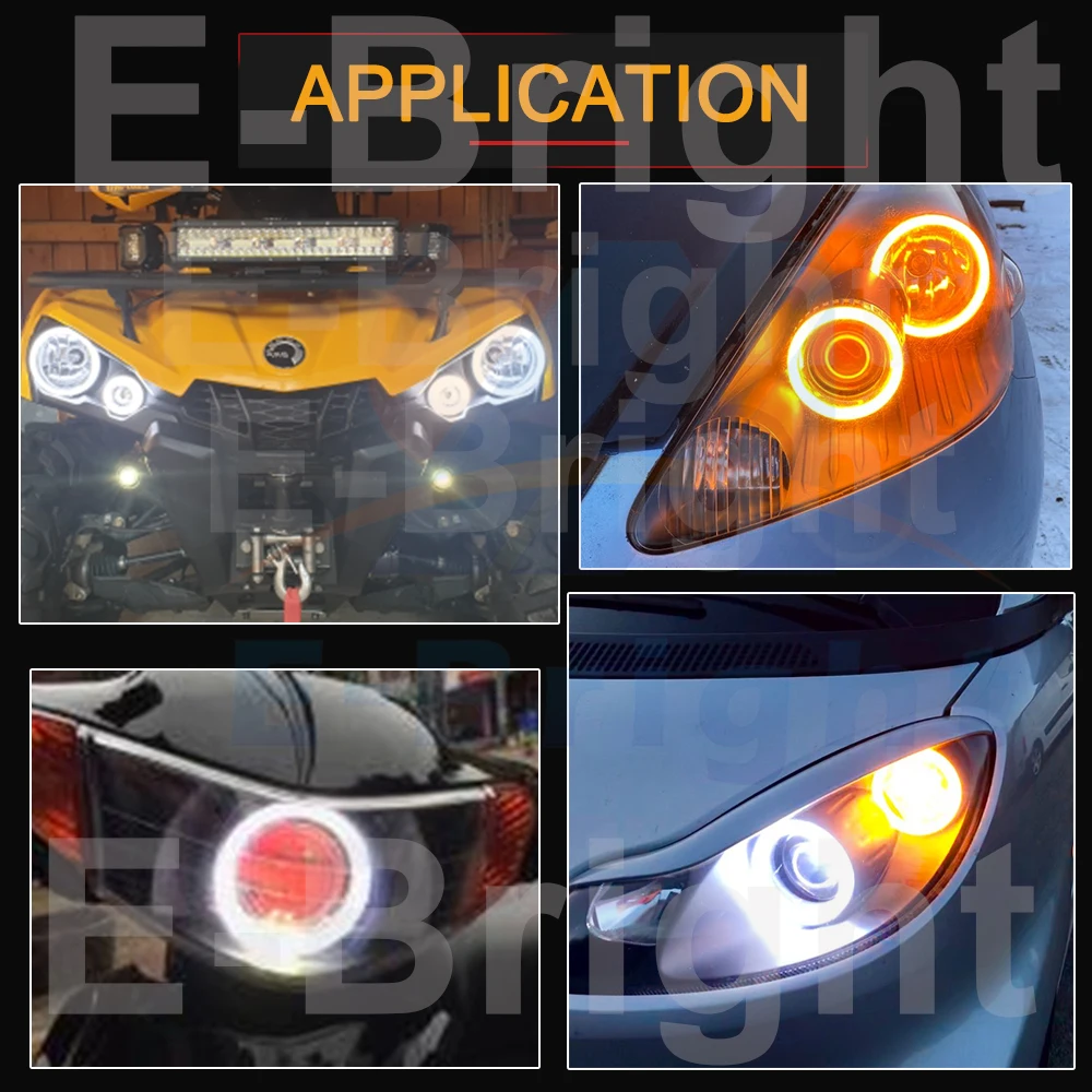 2PCS 24V 12V Angel Eyes Halo Rings 4014 LED Cars Headlight DRL Driving Light White Amber 60 70 80MM 90MM 95MM 100MM 110MM 120MM
