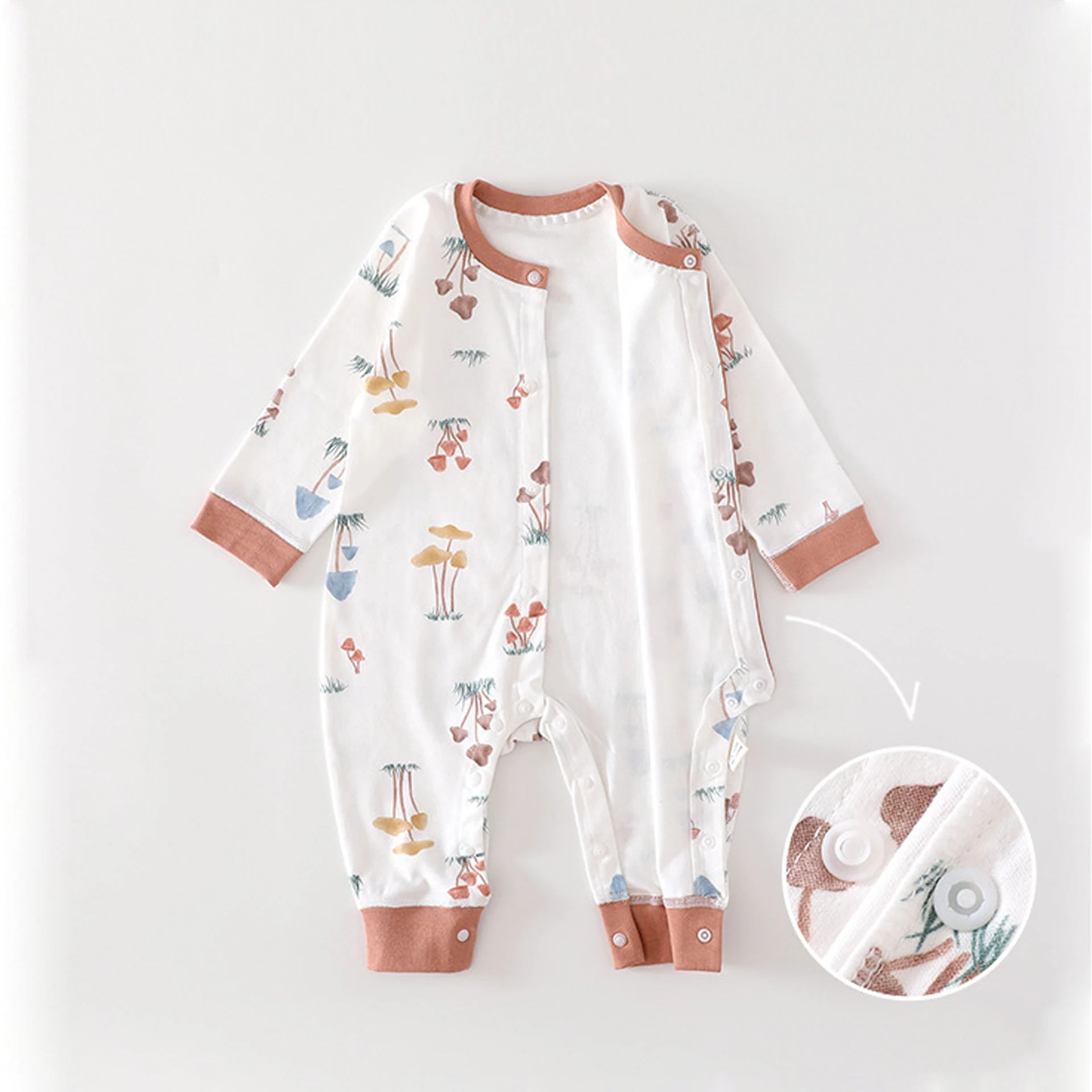 AYNIGIELL Baby\'s Pure Cotton Boneless Jumpsuit for Spring and Autumn, Newborn Jumpsuit for Crawling Breathable One-Piece Pajamas