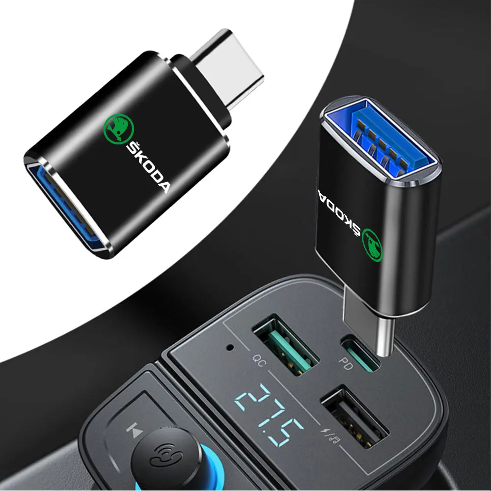 

For Skoda Octavia Superb Fabia Rapid Kodiaq Superb Yeti Car Data Transfer USB Type C Adapter Converter Phone Laptop Card Reader