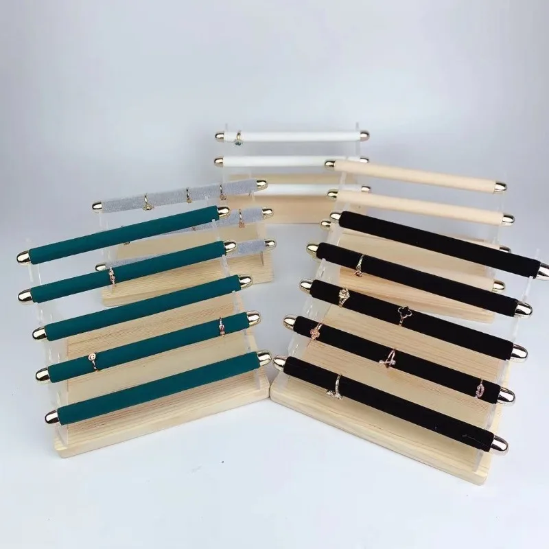 Rings Jewelry Displays Rack Acrylic Jewellery Showcase Stand Jeweler Multilayer Ring Storage Shelf Live Pictures Display Props